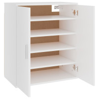 Produktbild för Skoskåp vit 60x35x70 cm konstruerat trä