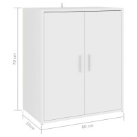Produktbild för Skoskåp vit 60x35x70 cm konstruerat trä