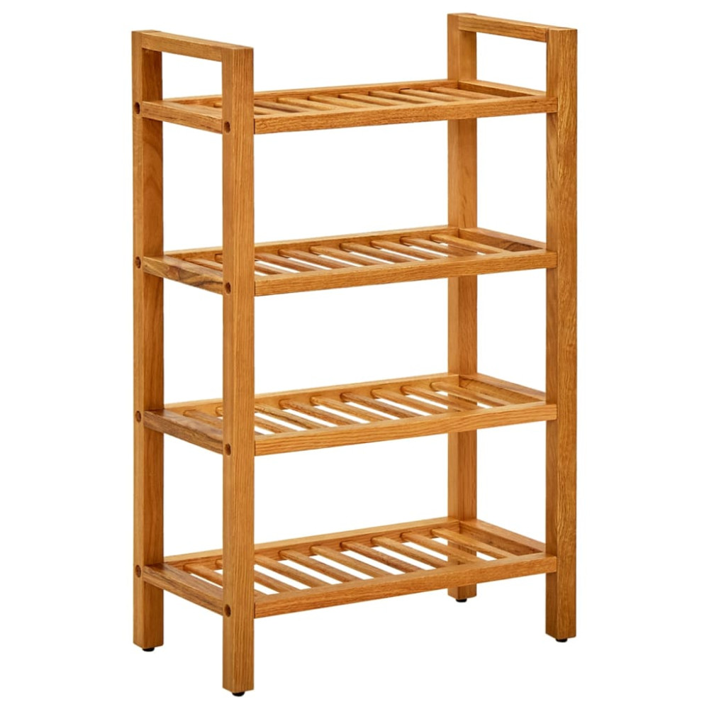 Produktbild för Skohylla med 4 hyllor 50x27x80 cm massiv ek