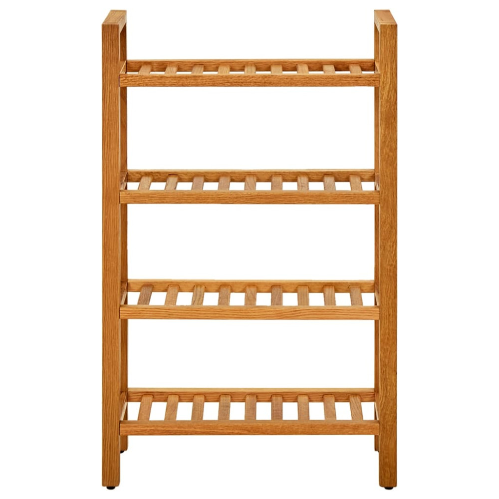 Produktbild för Skohylla med 4 hyllor 50x27x80 cm massiv ek