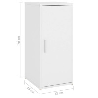 Produktbild för Skoskåp vit 32x35x70 cm konstruerat trä