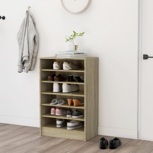 vidaXL Skoskåp sonoma-ek 60x35x92 cm konstruerat trä