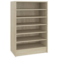 Produktbild för Skoskåp sonoma-ek 60x35x92 cm konstruerat trä