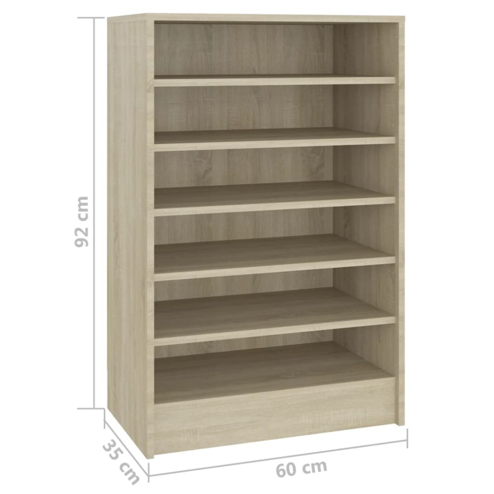 Produktbild för Skoskåp sonoma-ek 60x35x92 cm konstruerat trä