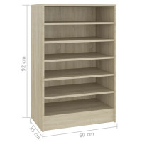Produktbild för Skoskåp sonoma-ek 60x35x92 cm konstruerat trä