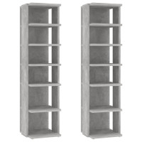 Produktbild för Skohyllor 2 st betonggrå 27,5x27x102 cm