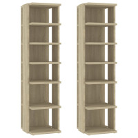 Produktbild för Skohyllor 2 st sonoma-ek 27,5x27x102 cm