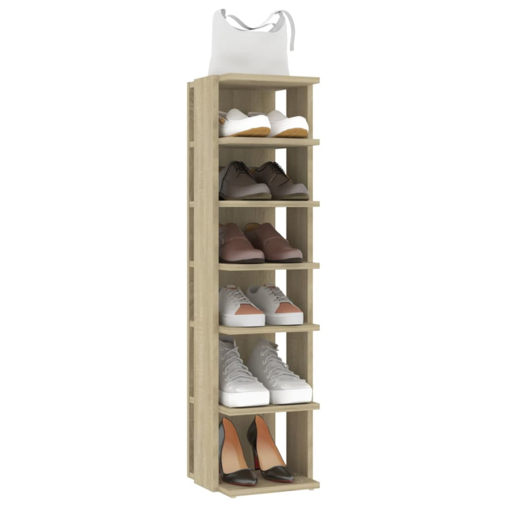 Produktbild för Skohyllor 2 st sonoma-ek 27,5x27x102 cm