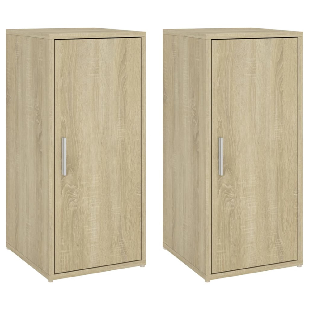 Produktbild för Skoskåp 2 st sonoma-ek 32x35x70 cm konstruerat trä