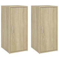 Produktbild för Skoskåp 2 st sonoma-ek 32x35x70 cm konstruerat trä