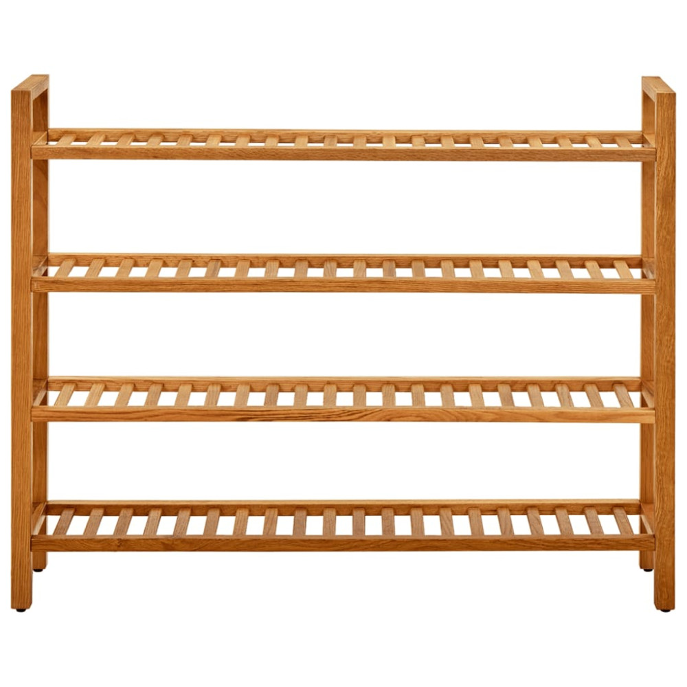 Produktbild för Skohylla med 4 hyllor 100x27x80 cm massiv ek