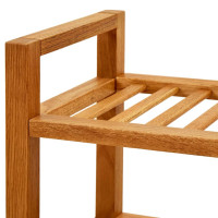 Produktbild för Skohylla med 4 hyllor 100x27x80 cm massiv ek