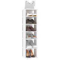 Produktbild för Skohyllor 2 st vit 27,5x27x102 cm konstruerat trä