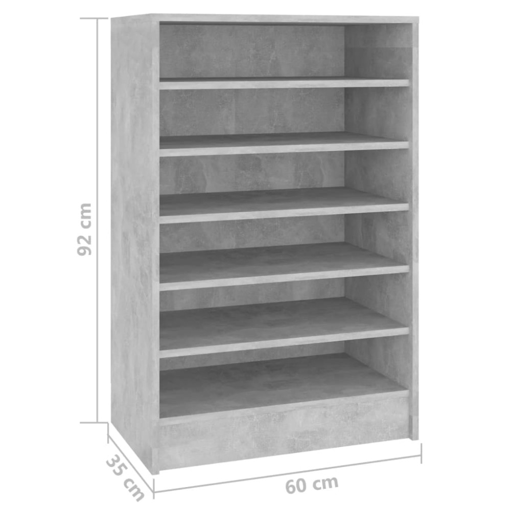 Produktbild för Skoskåp betonggrå 60x35x92 cm konstruerat trä