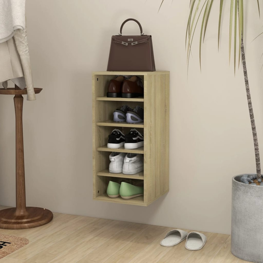 Produktbild för Skoskåp sonoma-ek 31,5x35x70 cm konstruerat trä
