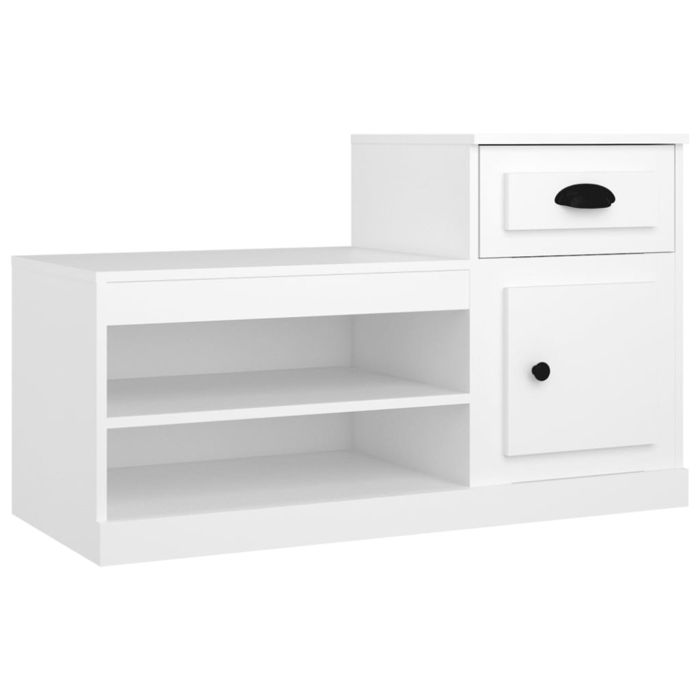 Produktbild för Skoskåp vit 100x42x60 cm konstruerat trä