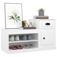 Produktbild för Skoskåp vit 100x42x60 cm konstruerat trä
