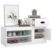 Produktbild för Skoskåp vit 100x42x60 cm konstruerat trä