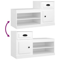 Produktbild för Skoskåp vit 100x42x60 cm konstruerat trä