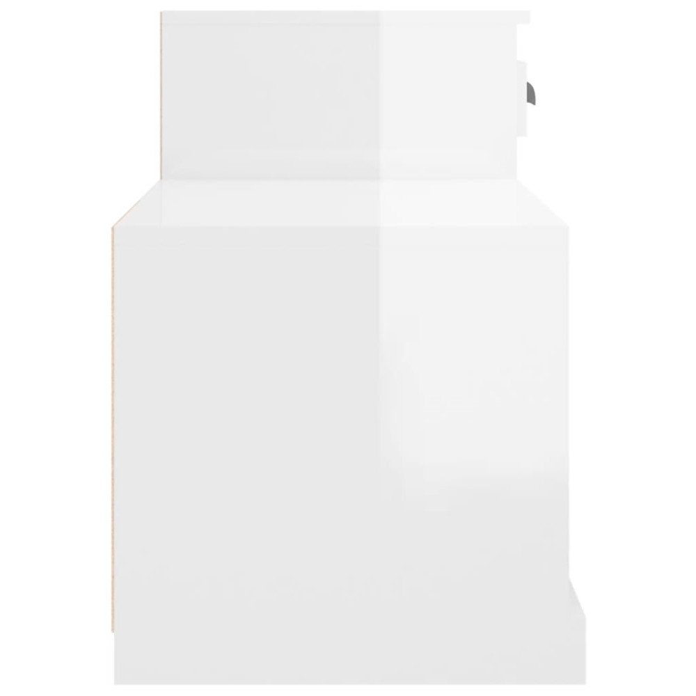Produktbild för Skoskåp vit högglans 100x42x60 cm konstruerat trä