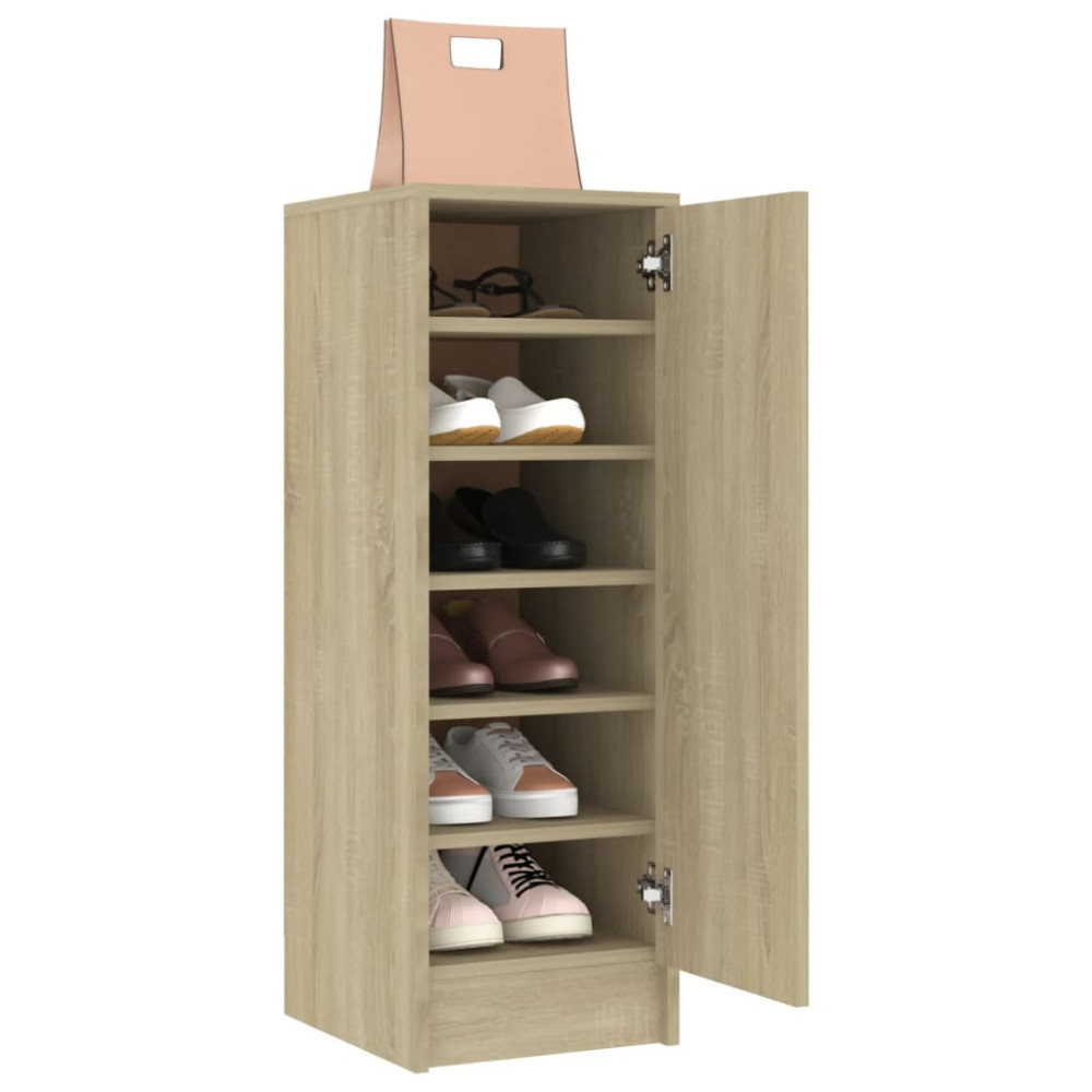 Produktbild för Skoskåp sonoma-ek 32x35x92 cm konstruerat trä