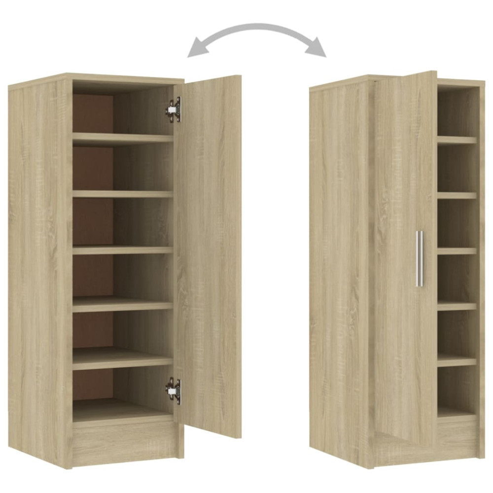 Produktbild för Skoskåp sonoma-ek 32x35x92 cm konstruerat trä