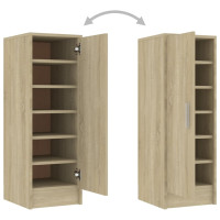 Produktbild för Skoskåp sonoma-ek 32x35x92 cm konstruerat trä
