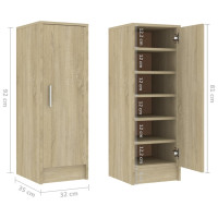 Produktbild för Skoskåp sonoma-ek 32x35x92 cm konstruerat trä