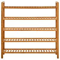 Produktbild för Skohylla med 5 hyllor 100x27x100 cm massiv ek