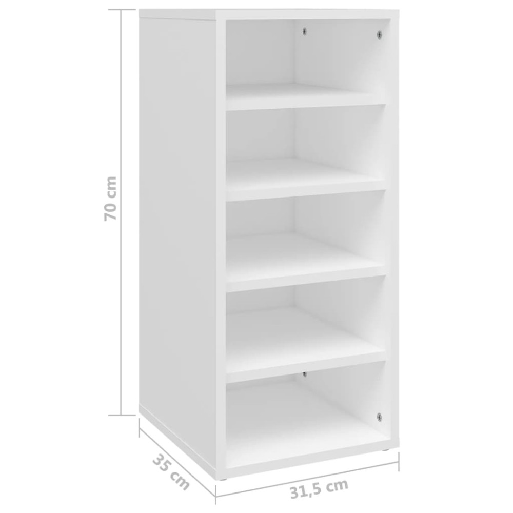 Produktbild för Skoskåp vit 31,5x35x70 cm konstruerat trä