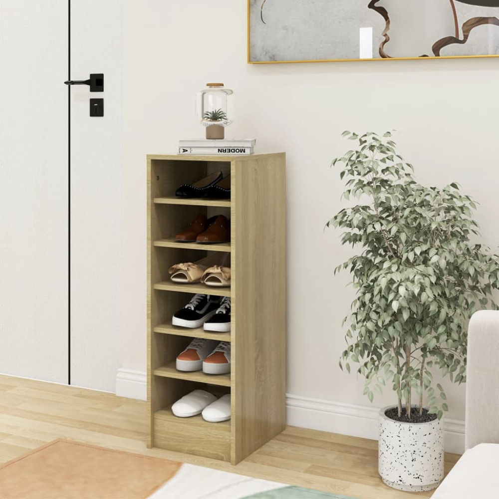 Produktbild för Skoskåp sonoma-ek 31,5x35x90 cm konstruerat trä