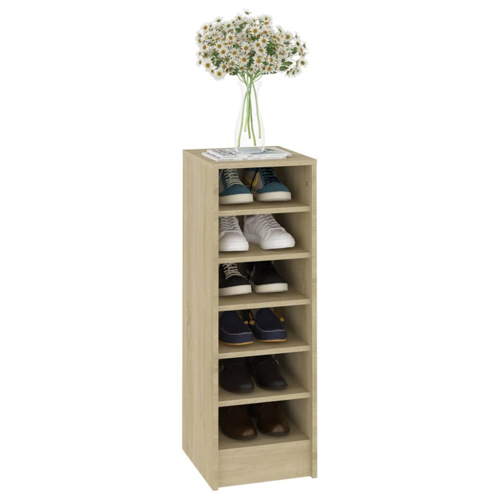 Produktbild för Skoskåp sonoma-ek 31,5x35x90 cm konstruerat trä