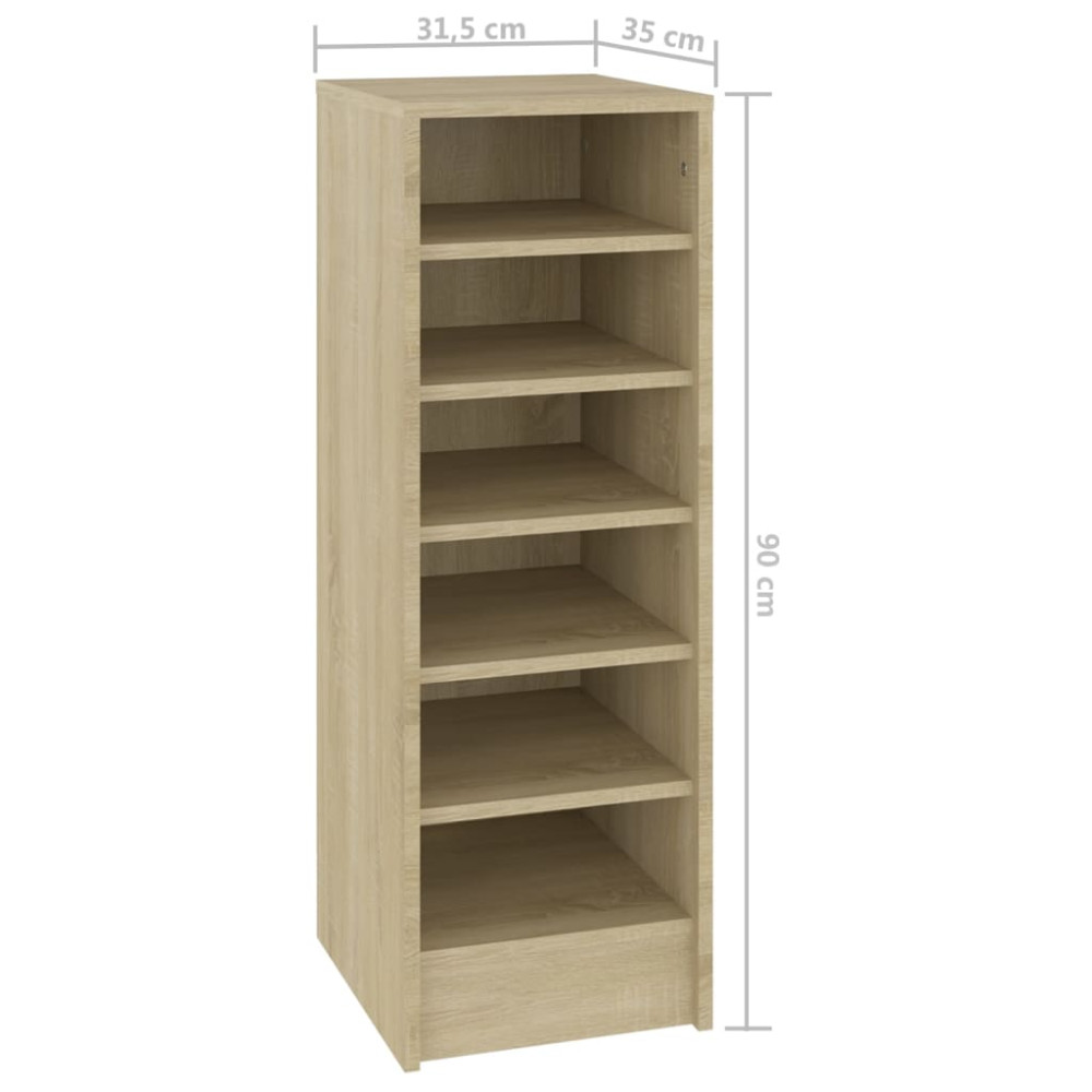 Produktbild för Skoskåp sonoma-ek 31,5x35x90 cm konstruerat trä