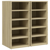 Produktbild för Skoskåp 2 st sonoma-ek 31,5x35x70 cm konstruerat trä