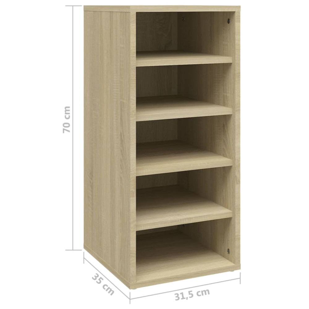 Produktbild för Skoskåp 2 st sonoma-ek 31,5x35x70 cm konstruerat trä