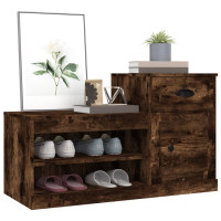 Produktbild för Skoställ rökfärgad ek 100x42x60 cm konstruerat trä