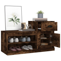 Produktbild för Skoställ rökfärgad ek 100x42x60 cm konstruerat trä