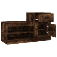 Produktbild för Skoställ rökfärgad ek 100x42x60 cm konstruerat trä