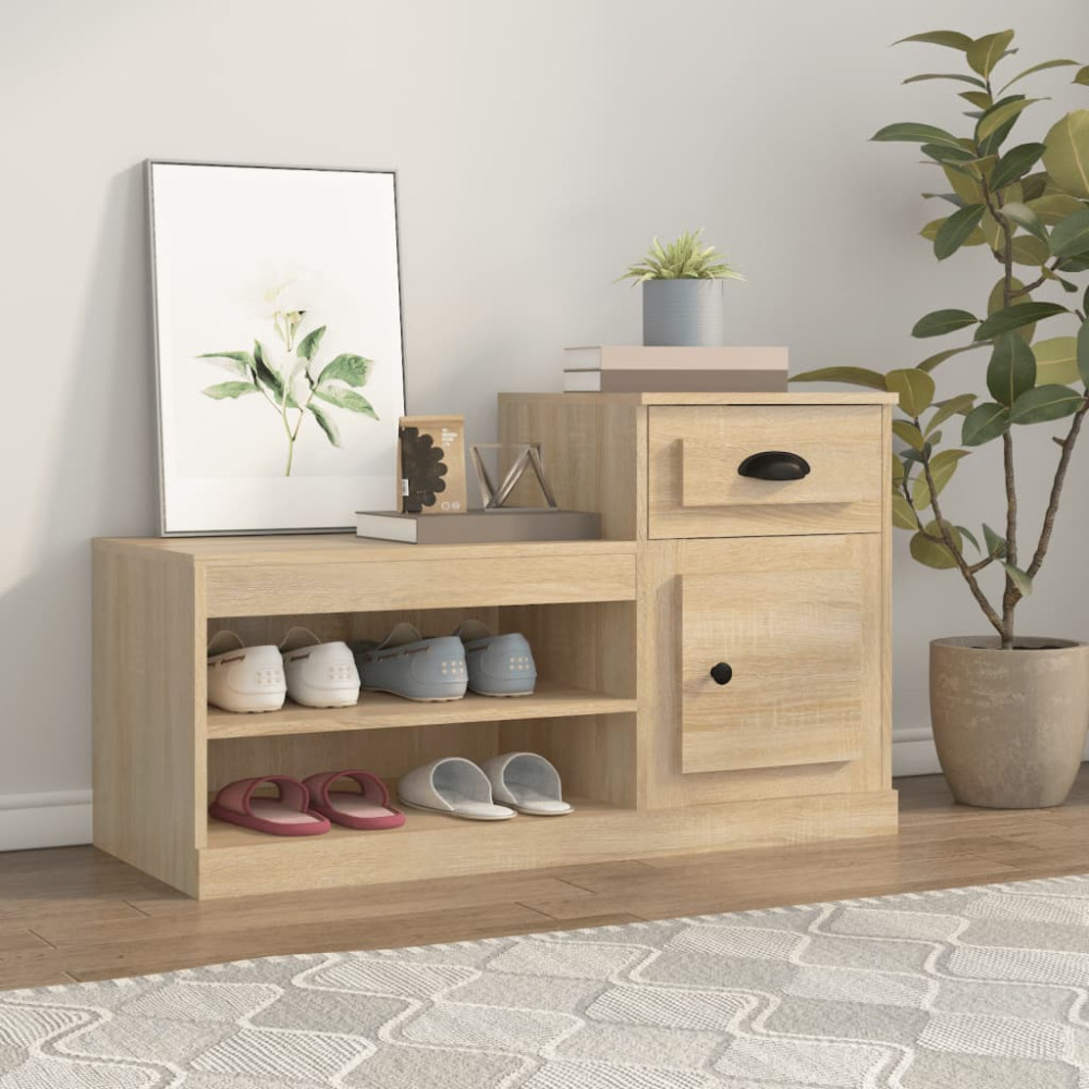 Produktbild för Skohylla sonoma-ek 100x42x60 cm konstruerat trä