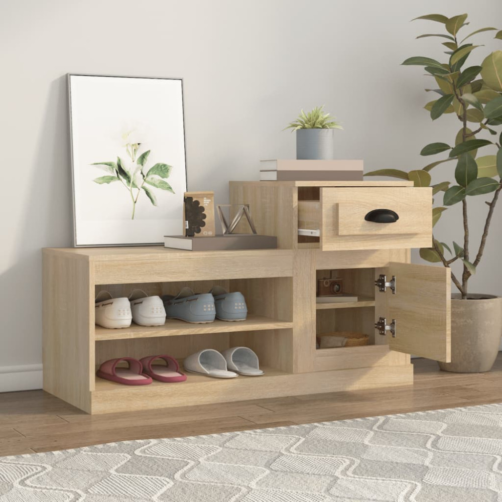Produktbild för Skohylla sonoma-ek 100x42x60 cm konstruerat trä