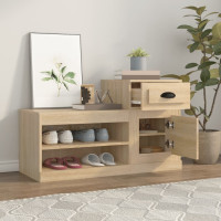 Produktbild för Skohylla sonoma-ek 100x42x60 cm konstruerat trä
