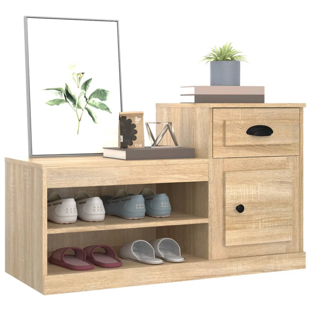 Produktbild för Skohylla sonoma-ek 100x42x60 cm konstruerat trä