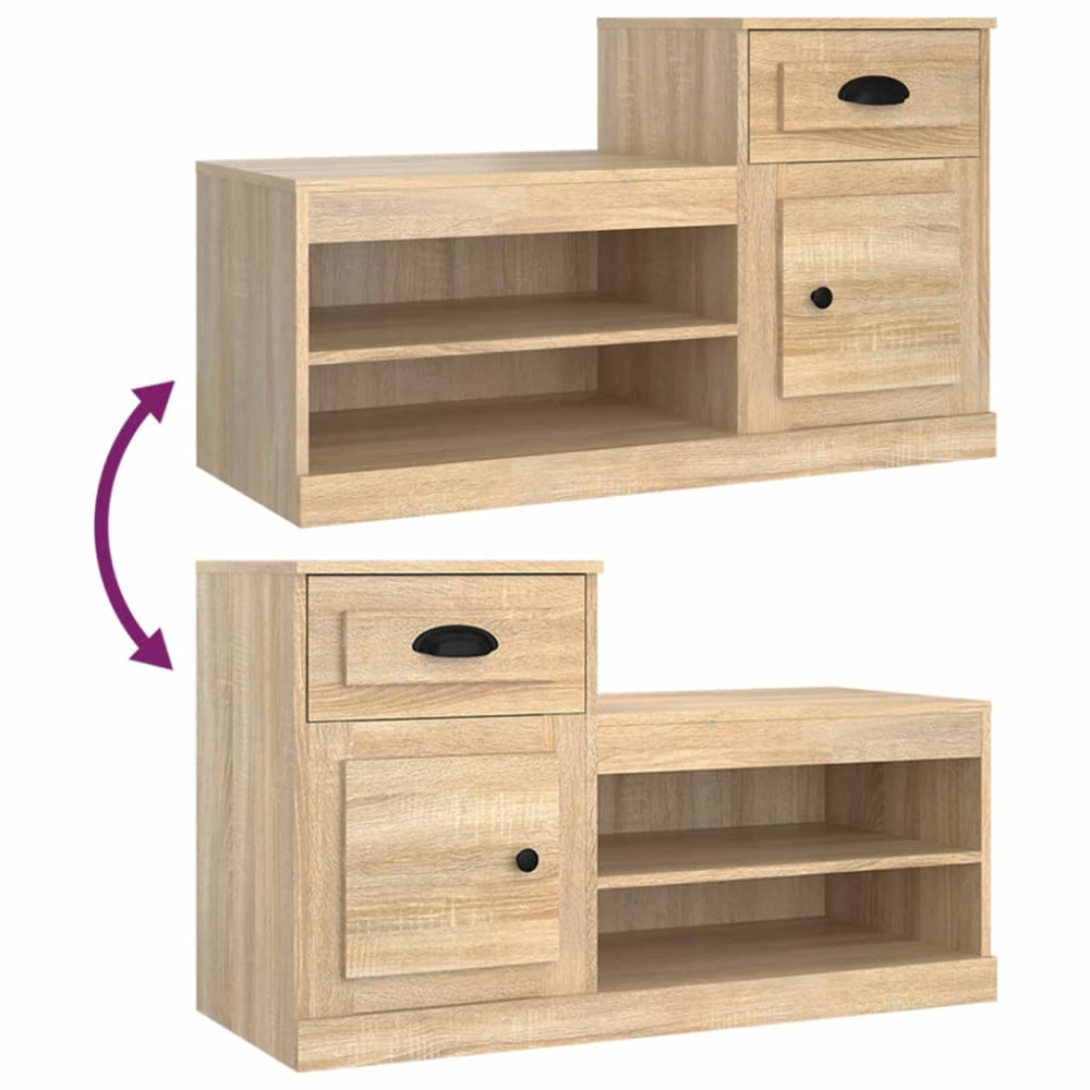Produktbild för Skohylla sonoma-ek 100x42x60 cm konstruerat trä