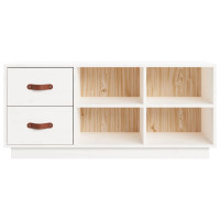 Produktbild för Skobänk vit 100x34x45 cm massiv furu