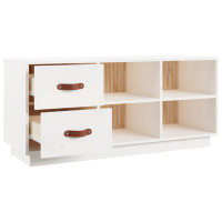 Produktbild för Skobänk vit 100x34x45 cm massiv furu