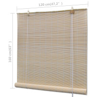 Produktbild för Rullgardin naturlig bambu 4 st 120x160 cm