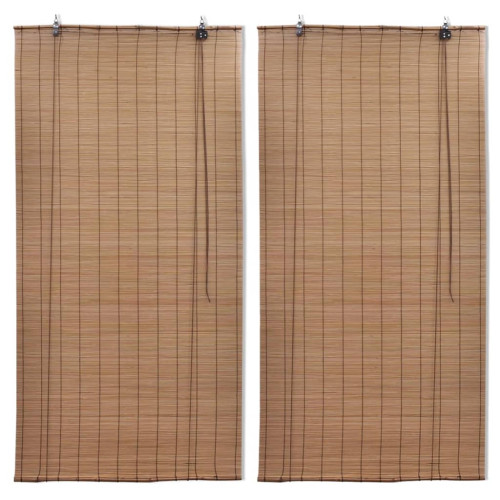 vidaXL Rullgardin bambu 2 st 100 x 160 cm brun