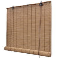 Produktbild för Rullgardin bambu 2 st 100 x 160 cm brun