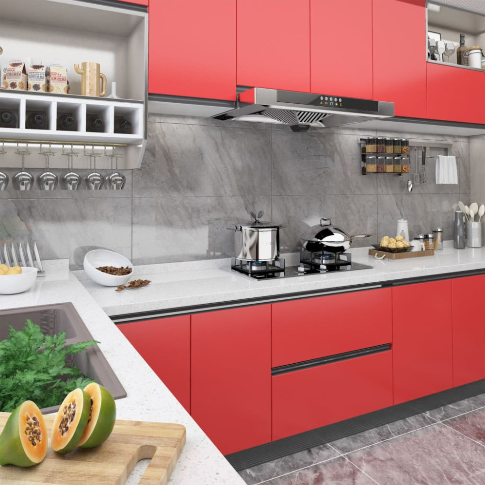 Produktbild för Dekorplast 2 st röd 500x90 cm PVC