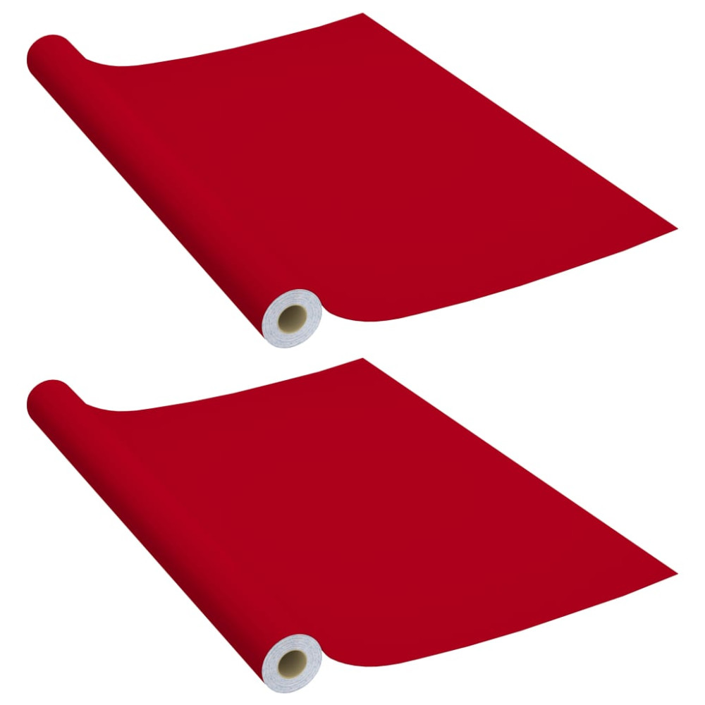 Produktbild för Dekorplast 2 st röd 500x90 cm PVC